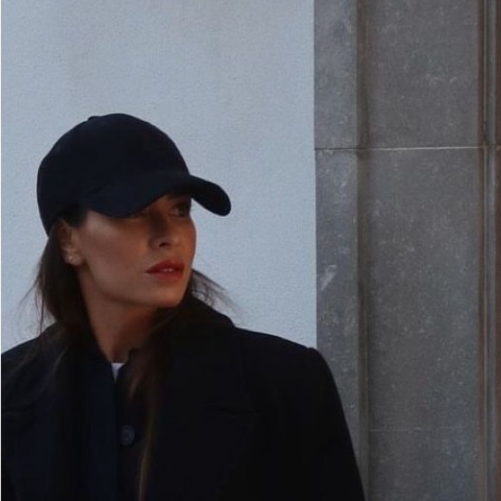 Black Faux Suede baseball cap